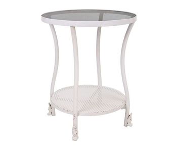 Mesa de centro de metal blanca 50x50x60
