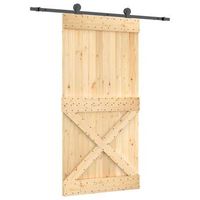 puerta corredera natural y negro 100 x 210 cm vidaxl