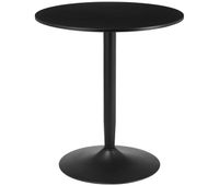 homcom mesa de comedor redonda mesa de cocina moderna o70x75 cm para 2 personas con base de acero y almohadillas antideslizantes para salon