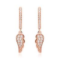 chapado en oro rosa de aros alas 925 plata circonita