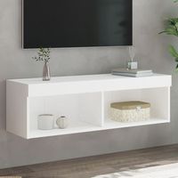 mueble tv  mueble de salon  armario tv con luces led blanco 100x30x30 cm cfw778443