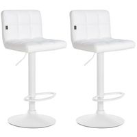 set de 2 taburetes de bar feni en polipiel simil cuero blanco 40x40x85 cm clp