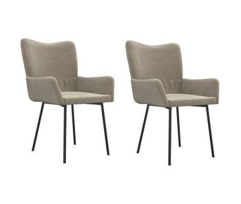 Vidaxl sillas de comedor 2 unidades terciopelo gris claro
