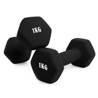 life basics  par de mancuernas hexagonales pesas de neopreno antideslizantes hierro macizo 05 kg a 6 kg diseno hexagonal anti-rodadura  agarre ergonomico  mancuernas para fitness musculacion y
