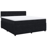 cama box spring con colchon terciopelo negro 180x200 cm vidaxl