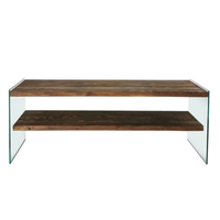 mueble para tv contemporaneo de cristal y madera 120 cm joy