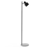 lampara de pie de metal negro 149 cm con base de hormigon pantalla ajustable corbones