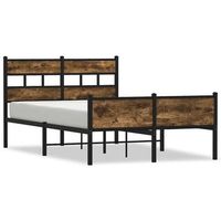 cama de matrimonio  cama de adulto  estructura de cama sin colchon madera roble ahumado 120x200 cm
