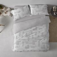 juego funda nordica 50 algodon cama de 180 cm - gris - burrito blanco