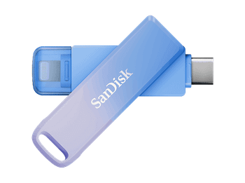 Pendrive para móvil 128 GB - Sandisk Creator Phone Drive, USB-C y Lighning, Para iPhone, Hasta 90MB/s de lectura, Azul