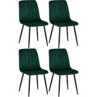 set de 4 sillas de salon dijon en tela o terciopelo verde 53x45x88 cm clp