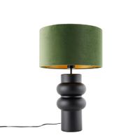 lampara de mesa terciopelo negro verde dorado 35 cm