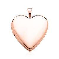 relicario de corazon grabable en oro rosa de 14 quilates