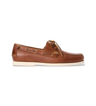 Polo Ralph Lauren para hombre. 803932996002 Náuticos de Piel Merton con bloques marrón (43), Beige, Plano, Cordones, Casual