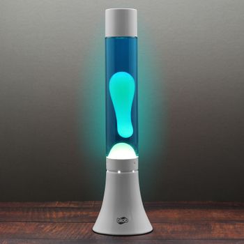 MODERN Blob Lamp  White Lava Lamp 14.5" - White/Blue