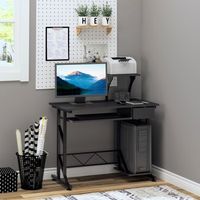 mesa de ordenador despacho de metal mdf homcom 90x50x100 cm - negro