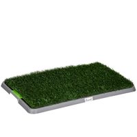 pawhut inodoro para perros con cesped sintetico repuesto y bandeja inferior para interior y exterior 67x41x35 cm   aosom espana