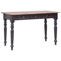 escritorio con 3 cajones madera maciza de caoba 117x57x75 cm vidaxl