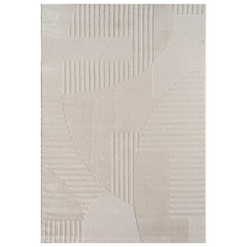 Alfombra moderna Sumo crema 80x150 cm