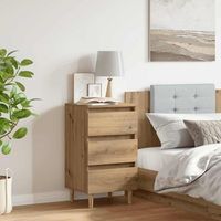 mesita de noche - mueble de dormitorio - madera de ingenieria - roble artisan 40x35x69cm