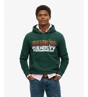 superdry para hombre m2014360a sudadera con capucha stacked verde s casual algodon