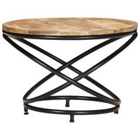 mesa de cafe  mesa de centro madera maciza de mango rugosa negra 60x60x40 cm