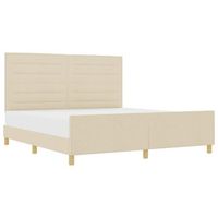 estructura de cama con cabecera crema 180 x 200 cm tela vidaxl