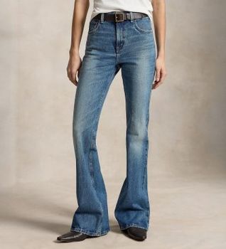 Polo Ralph Lauren para mujer. 211969373001 Jeans acampanados azul (26/32), Casual, Algodón, Denim