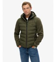 superdry para hombre m5012293a chaqueta hibrida storm verde s casual poliester reciclado sostenible