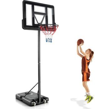 Canasta De Baloncesto Exterior, Altura Ajustable De 12 Niveles, Móvil Con Ruedas Costway 89 X 59 X 305 Cm
