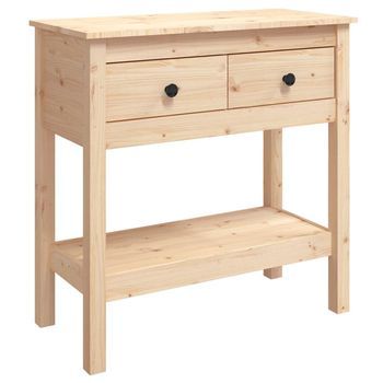 Mesa Consola，mesa De Entrada，mesa Auxiliar Madera Maciza De Pino 75x35x75 Cm