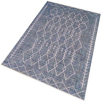 Alfombra De Poliester Estampada 140 X 220cm Modelo Thewedding Azul
