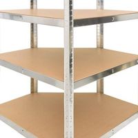 estanteria de 5 niveles apariencia plateada materiales de acero y madera artificial