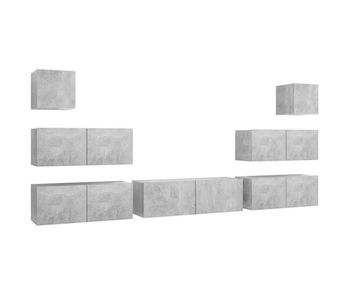 Juego de mueble para tv de 7 piezas aglomerado gris hormigón