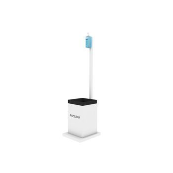 Mueble Metálico Para Dispensador De Gel Y Papelera Blanco