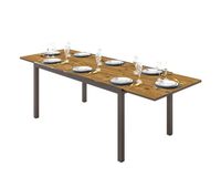 mesa de comedor exterior extensible de 160-240 cm para 6-8 personas mesa de jardin rectangular para terraza marron