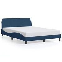 cama matrimonial  cama para adultos  estructura de cama con cabecero de tela azul 120x200 cm
