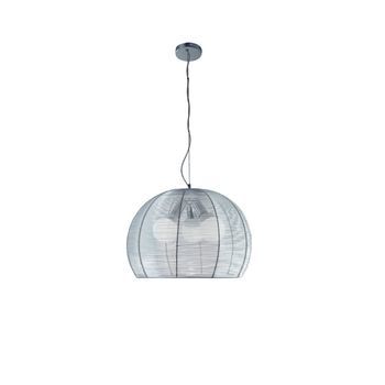 Lámpara Colgante Toplight Basket Moderna D.40 Cm 60w En Metal Cromado Con Difusor De Aluminio - Casquillo E27x3