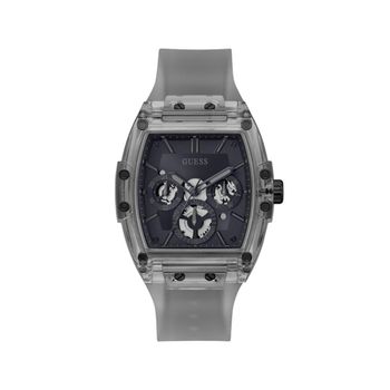 Guess Reloj Hombre Caja De Policarbonato Pulsera Silicona De Color Gris Resistente Al Agua 5 Atm Gw0203g9