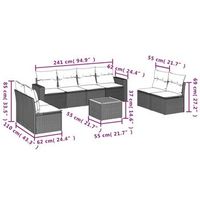 conjunto de sofas de ocio al aire libre incluye cojines de asiento combinacion de 9 piezas