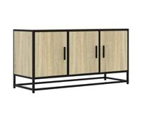 mueble tv madera ingenieria y metal roble sonoma 100x35x50 cm