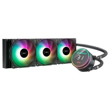 UNYKAch AquaStorm 360 Kit de Refrigeración Líquida 360mm con Display de Temperatura CPU Negro