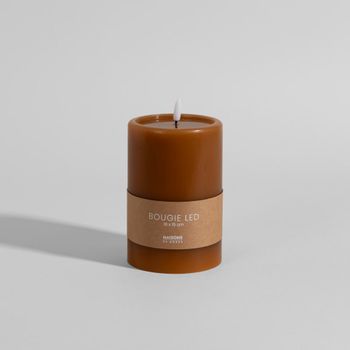 Vela led de cera caramelo, 10x15 cm