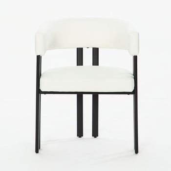 Silla De Comedor Moderna - Mueble Para Salón - Piel Sintética - Beige (60x54x78cm)