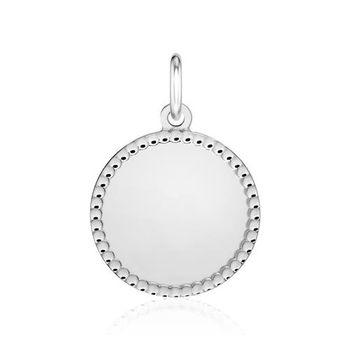 Colgante de plata 925 en forma de círculo, grabable