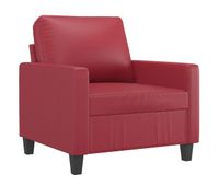 vidaxl sillon cuero sintetico rojo tinto 60 cm