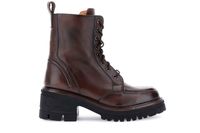botines de piel con cordones dark brown