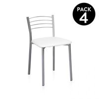 pack 4 sillas de cocina 40x41 cm chef-s gris - blanco 41 x 63 x 40 cm