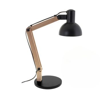 Flexo Darci Lumit 11w Altura Regulable Negro/natural Ø35 Cm