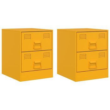 Mesitas De Noche 2 Unidades Acero Amarillo 34,5x39x44 Cm Vidaxl